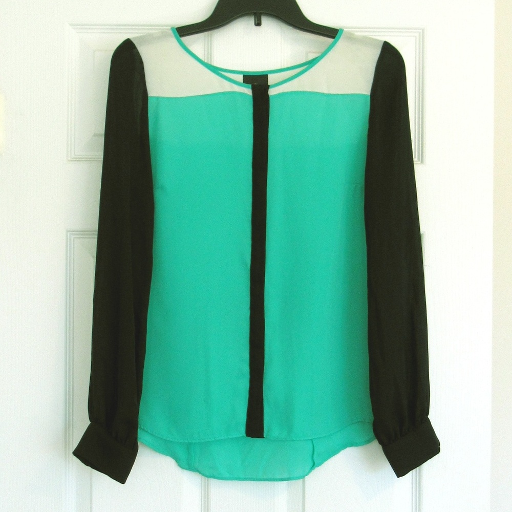 Long sleeve sheer blouse